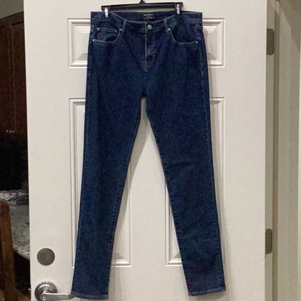 Preowned Earnest Sewn Natasha Denim Blue Jeans Mid-Rise Skinny Sz 30 (Item#P035)
